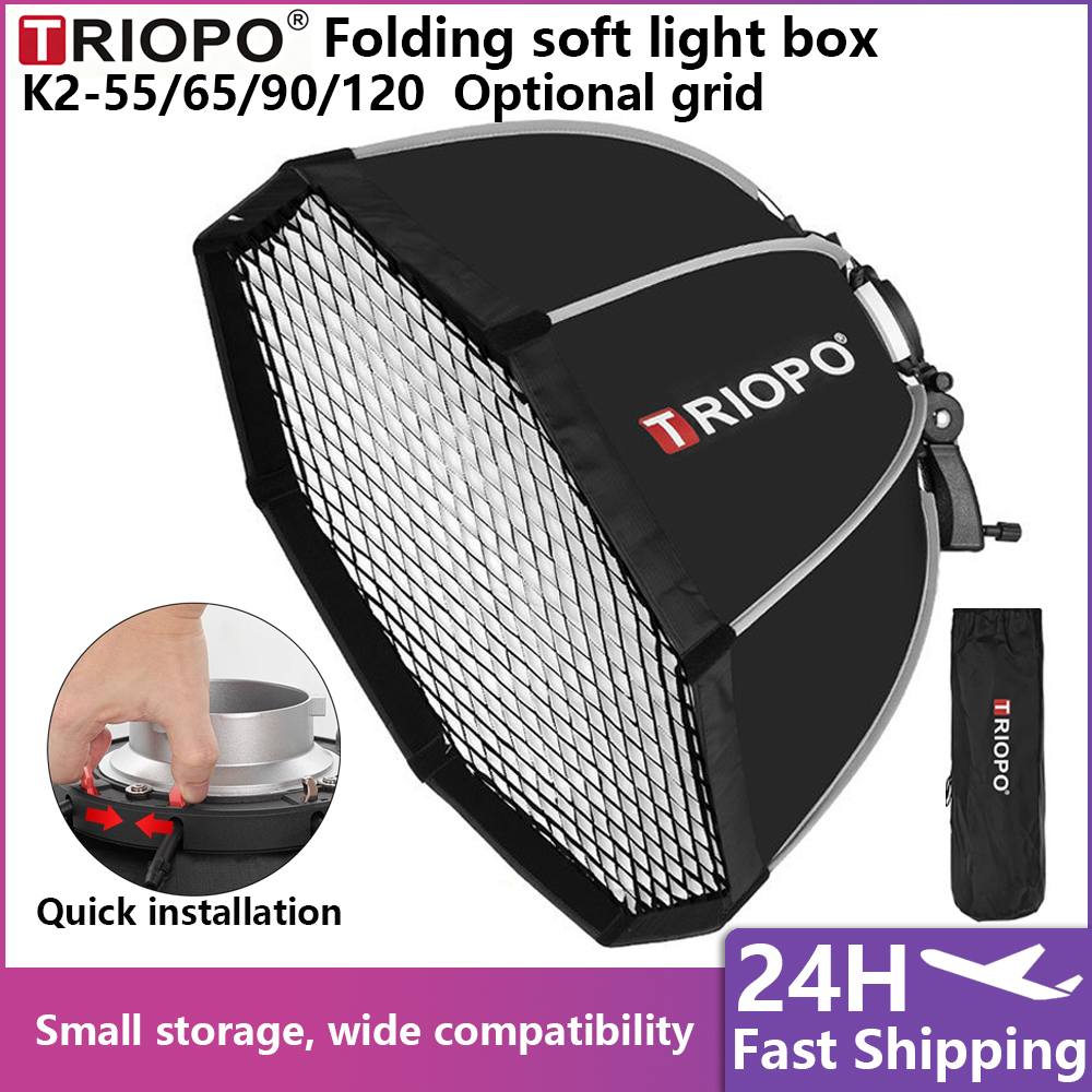 Photography Lighting Grid - Triopo Softbox Ottagonale 55/65/90/120cm, Attacco Bowens,
