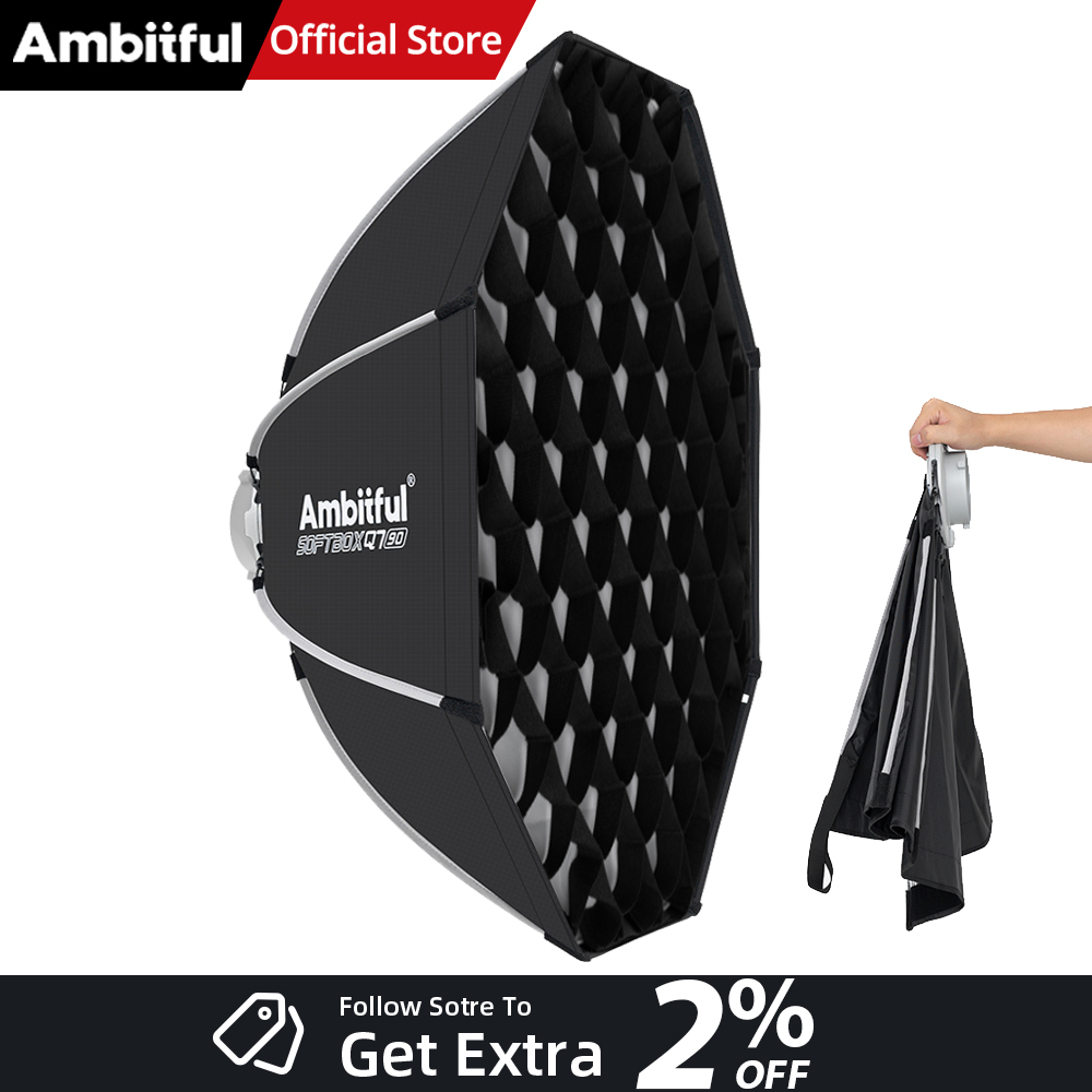 Photography Lighting Grid - AMBITFUL Q7II 55/65/90cm Softbox Ottagonale con