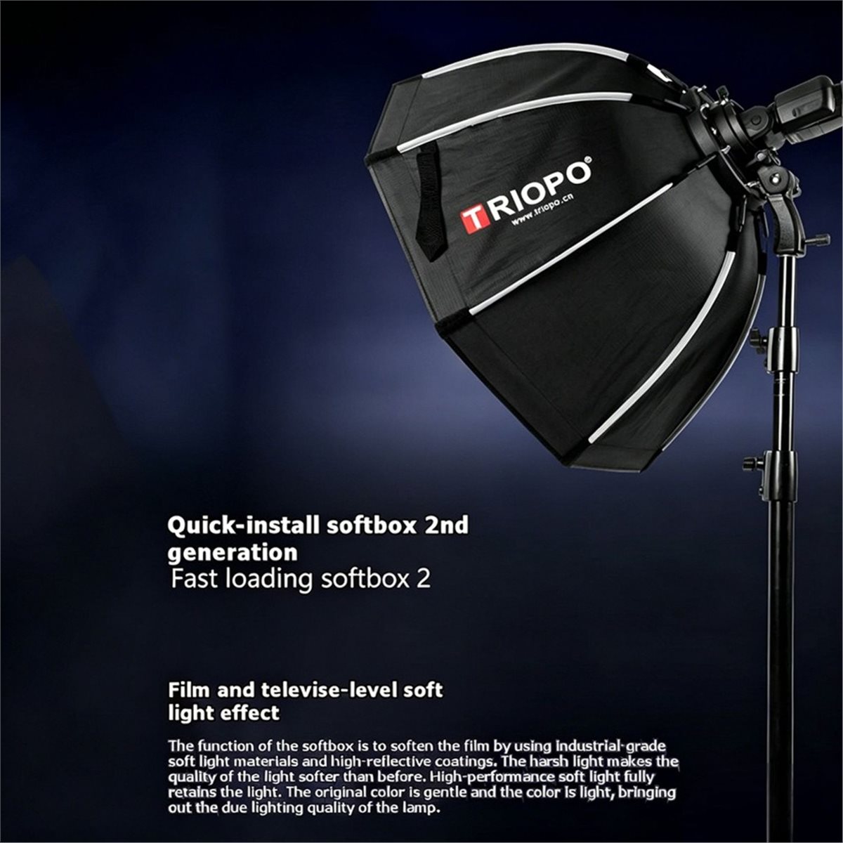 Photography Lighting Grid - Softbox Ottagonale Pieghevole L70A KS2-90cm per