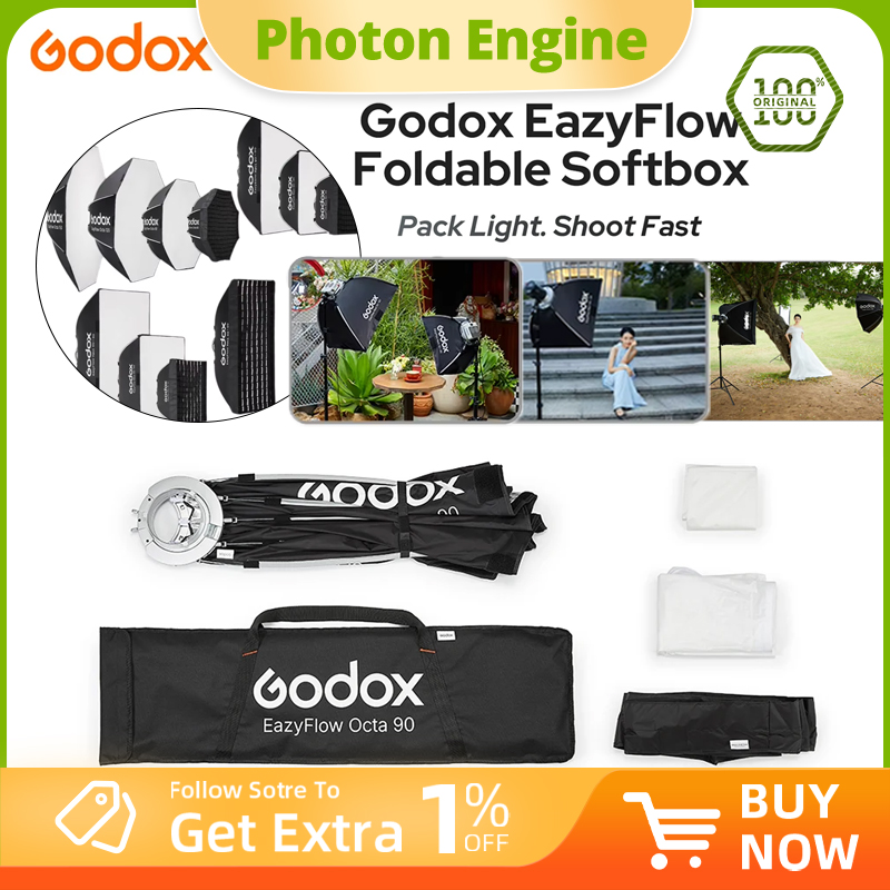 Photography Lighting With Flash - Godox Serie EazyFlow Softbox Pieghevole con