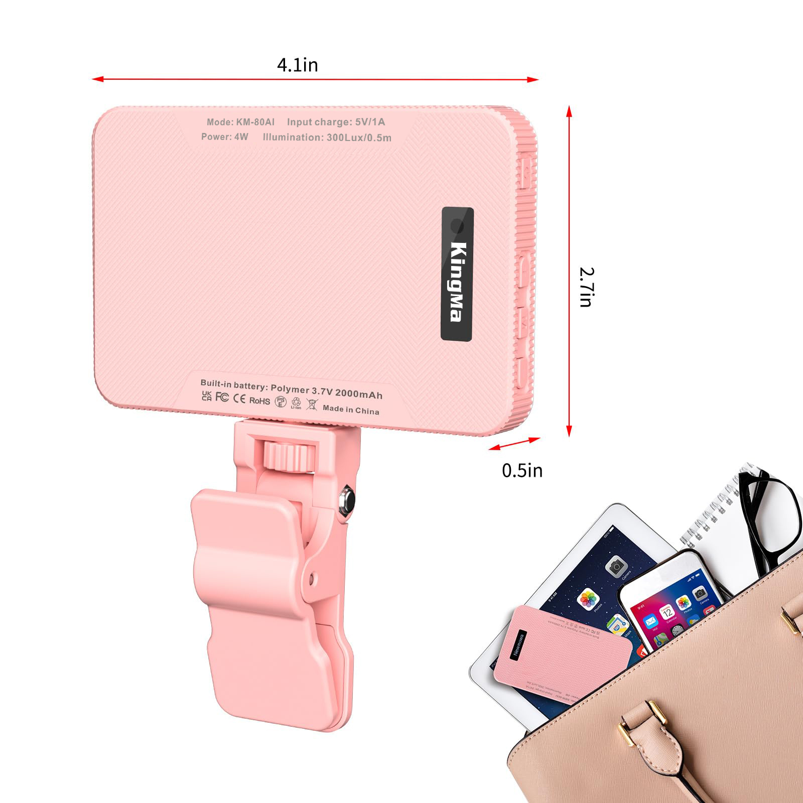 King Ma Pink ricaricabile Self - Photography Lighting Products recensione e prezzo